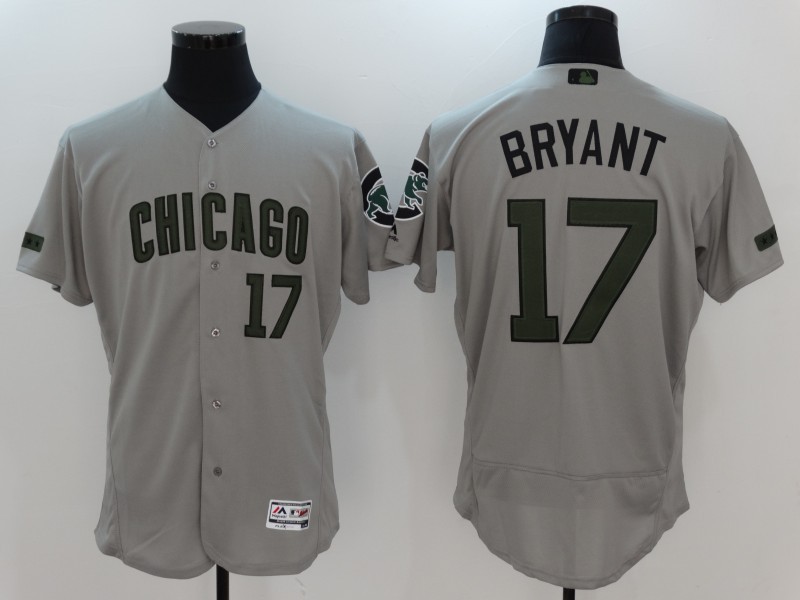 MLB Chicago Cubs #17 Bryant Grey Anniversary Elite Jersey