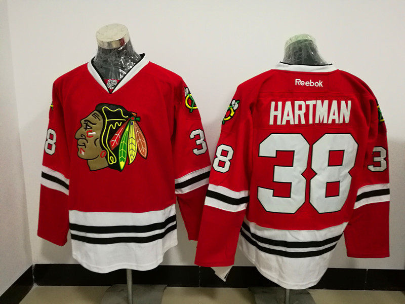 NHL Chicago Blackhawks #38 Hartman Red Jersey