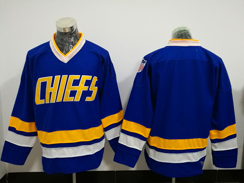 NHL Chiefs Blank Hockey Ice Winter Blue Jersey