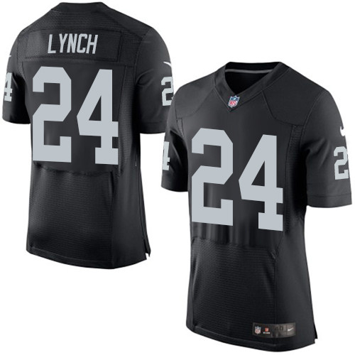 Nike Oakland Raiders #24 Lynch Black Elite Jersey