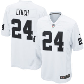 Nike Oakland Raiders #24 Marshawn Lynch White Elite Jersey.jpeg