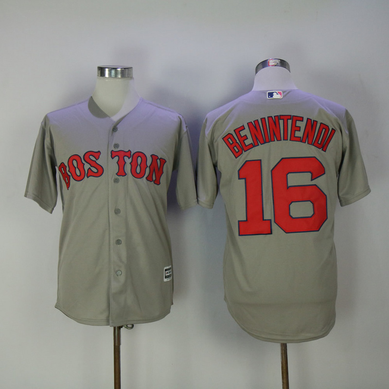 MLB Boston Red Sox #16 Benintendi Grey Game Jersey