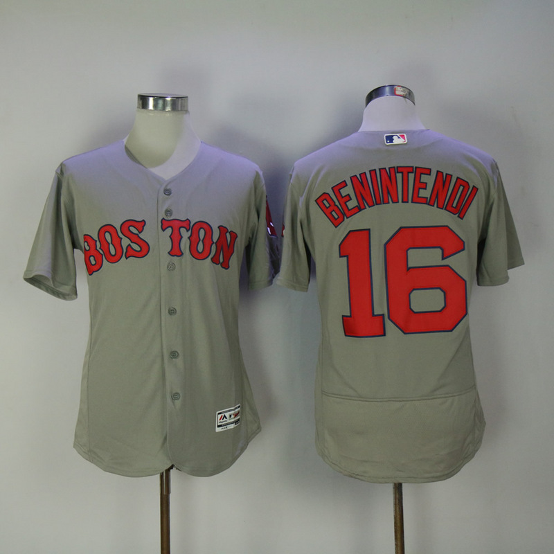 MLB Boston Red Sox #16 Benintendi Grey Elite Jersey