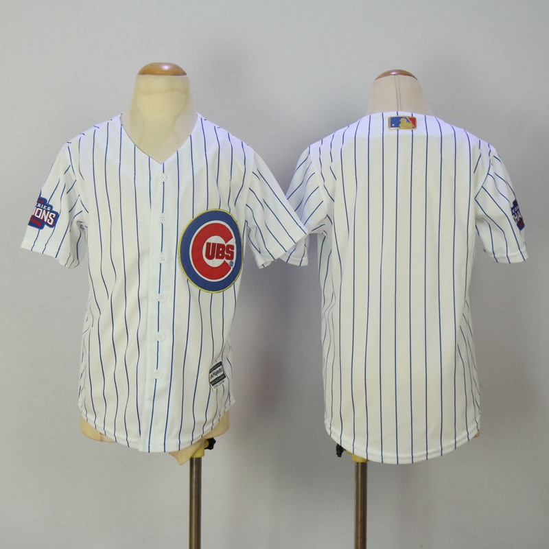 Kids MLB Majestic Chicago Cubs Blank White Gold Program Stitched Jersey