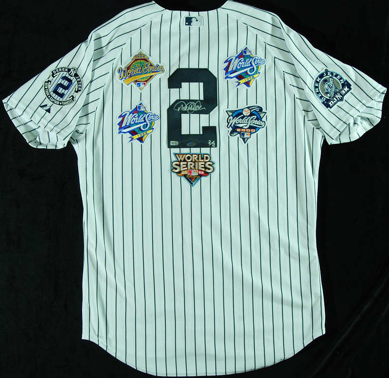 MLB New York Yankees #2 Jeter White Jersey with Patches