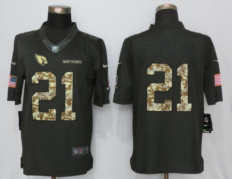 New Nike Arizona Cardinals 21 Peterson Anthracite Salute To Service Limited Jersey