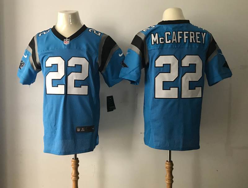NFL Carolina Panthers #22 McCaffrey Blue Elite Jersey