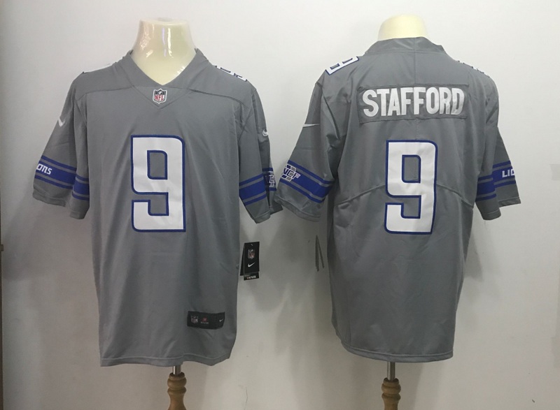 NFL Detriot Lions #9 Stafford Grey Color RushJersey