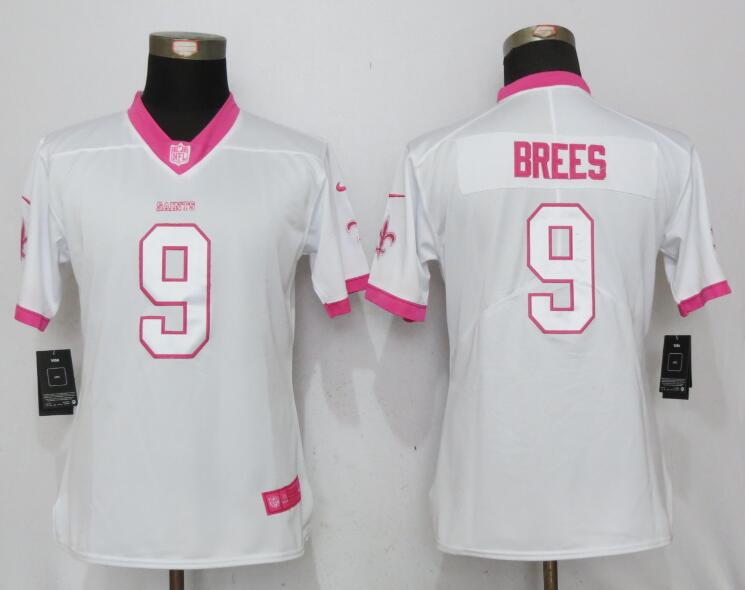 Women New Nike New Orleans Saints #9 Brees Rush Fashion Jersey