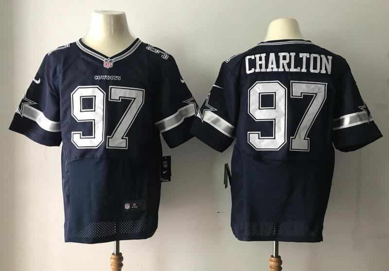 NFL Dallas Cowboys #97 Charlton Blue Elite Jersey