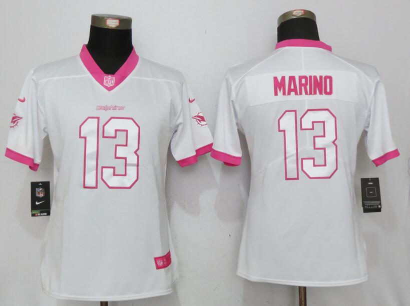 Women New Nike Miami Dolphins #13 Marino Rush Fashion Jersey  