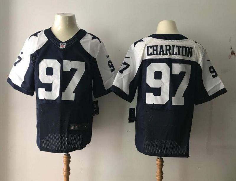 NFL Dallas Cowboys #97 Charlton Thanksgiving Blue Elite Jersey