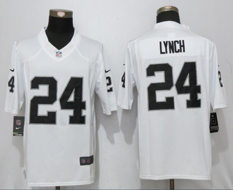 New Nike Oakland Raiders 24 Lynch White Limited Jersey