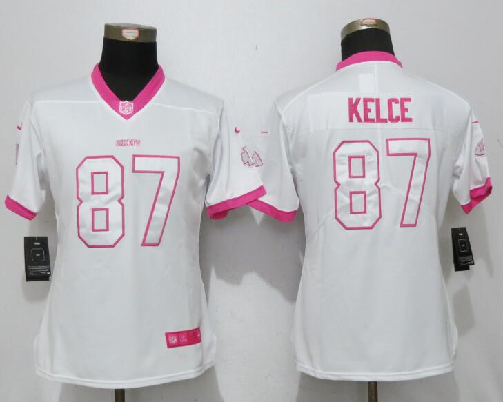 Women New Nike Kansas City Chiefs #87 Kelce NFL Elite Rush Fashion Jersey