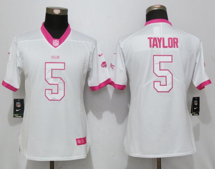 Women New Nike Buffalo Bills #5 Taylor Pink Rush Fashion Jersey  