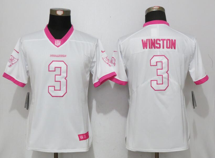 Women New Nike Tampa Bay Buccaneers #3 Winston Pink Rush Fashion Jersey