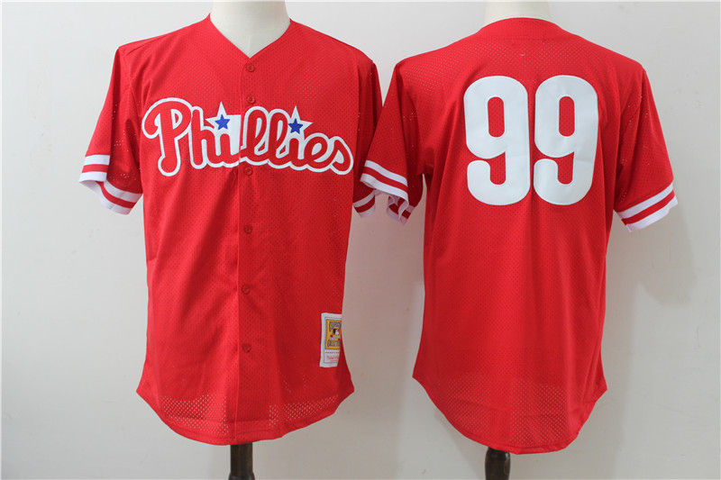 MLB Philadelphia Phillies #99 Williams Red Throwback Jersey