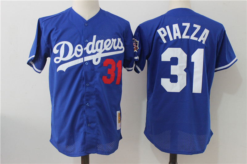 MLB Los Angeles Dodgers #31 Piazza Throwback Blue Jersey