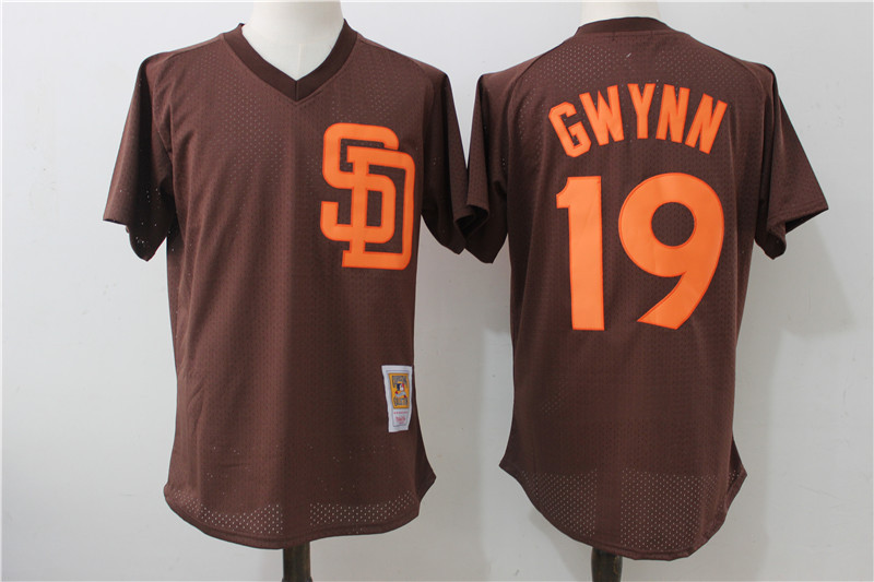 MLB San Diego Padres #19 Gwynn Orange Throwback Jersey