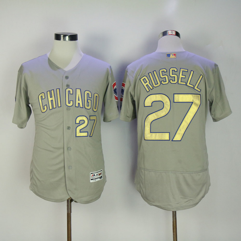 MLB Chicago Cubs #27 Russell Grey Champion Elite Jersey