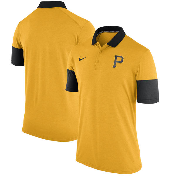 Mens Pittsburgh Pirates Nike Gold Polo