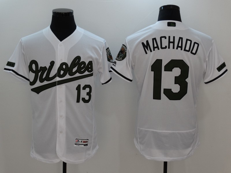 MLB Baltimore Orioles #13 Machado White Memorial Day Elite Jersey