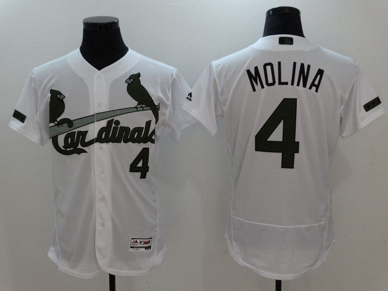 MLB St.Louis Cardinals #4 Molina Memorial Day White Elite Jersey