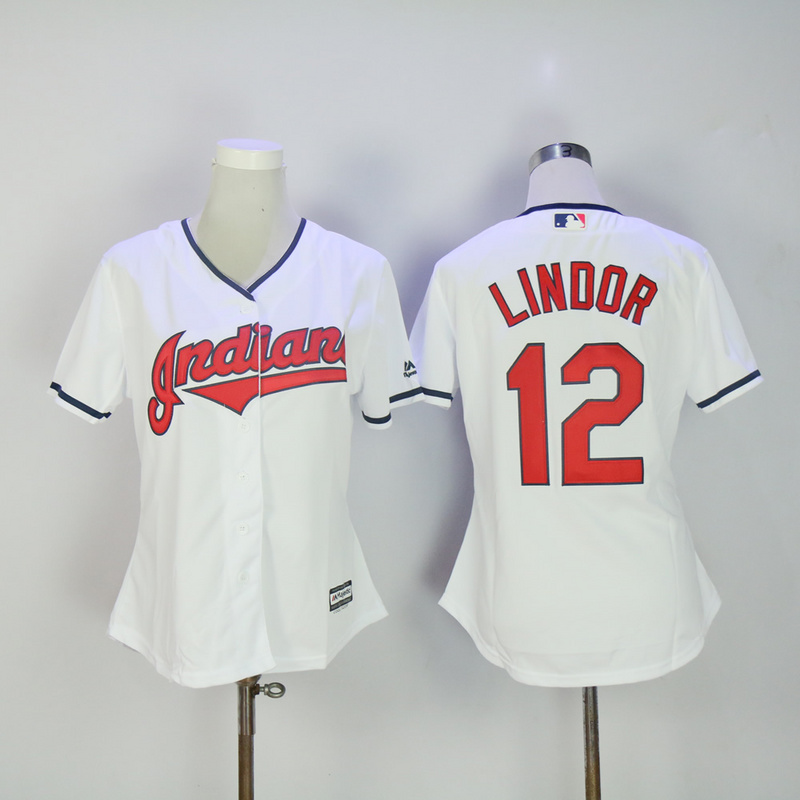 MLB Cleveland Indians #12 Lindor Women Jersey