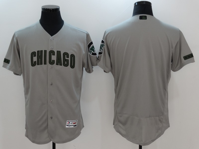 MLB Chicago Cubs Blank Memorial Day Elite Grey Jersey