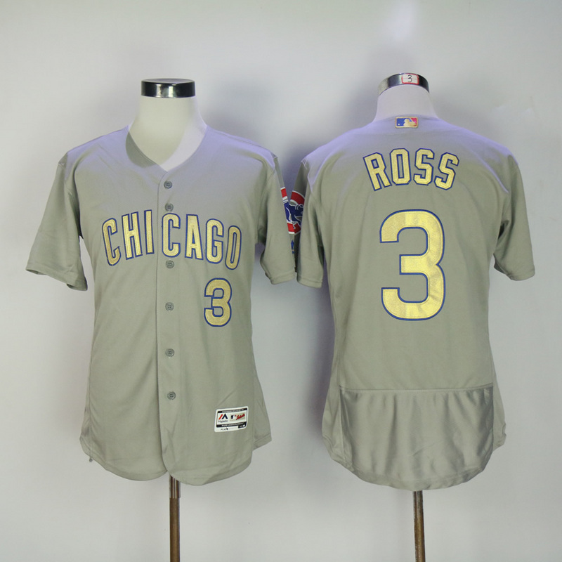 MLB Chicago Cubs #3 Ross Grey Champion Elite Jersey