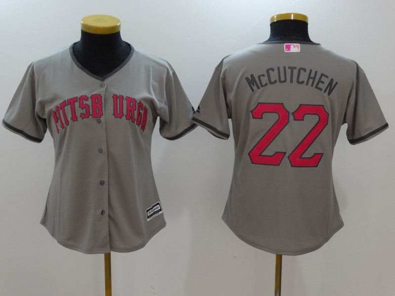 Women MLB Pittsburgh Pirates #22 McCutchen Grey Jersey