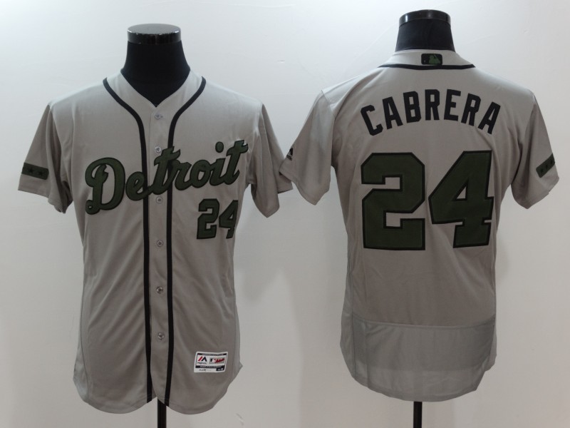 MLB Detroit Tigers #24 Cabrera Grey Memorial Day Jersey