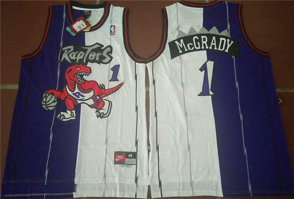 NBA Toronto Raptors #1 McGrady Half and Half Jersey