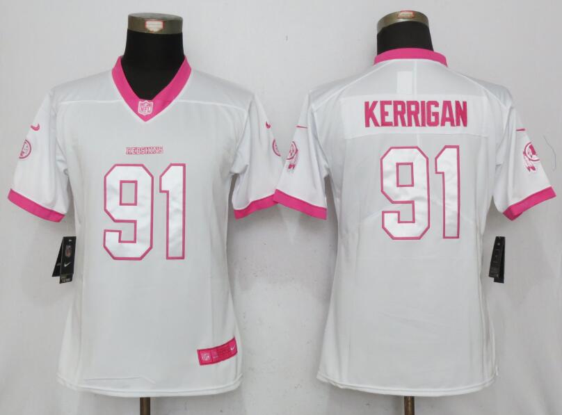Women Washington Redskins #91 Kerrigan Rush Fashion Jersey