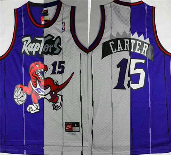 NBA Toronto Raptors #15 Carter Half and Half Jersey