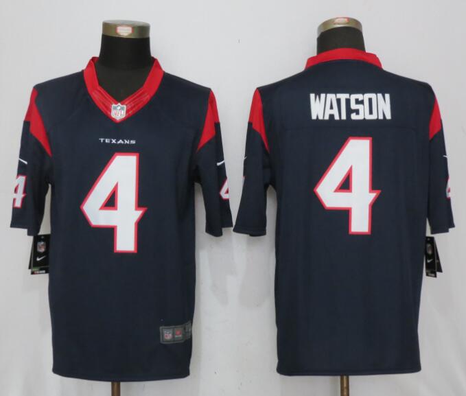 New Nike Houston Texans #4 Watson Blue Limited Jerseys  
