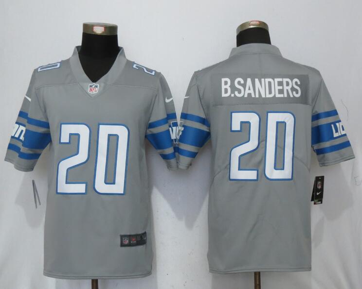 NFL Detroit Lions #20 B.Sanders Color Rush Gray Limited Jersey