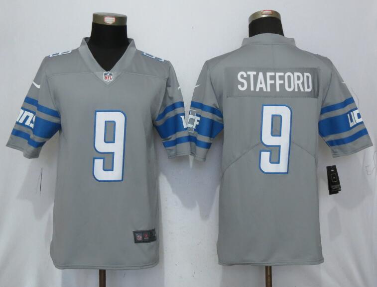 NFL Detroit Lions #9 Stafford Vapor Gray Limited Jersey