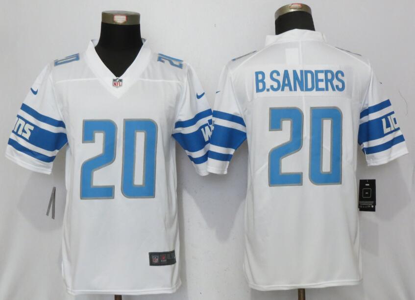 NFL Detroit Lions #20 B.Sanders White Vapor Untouchable Limited Player