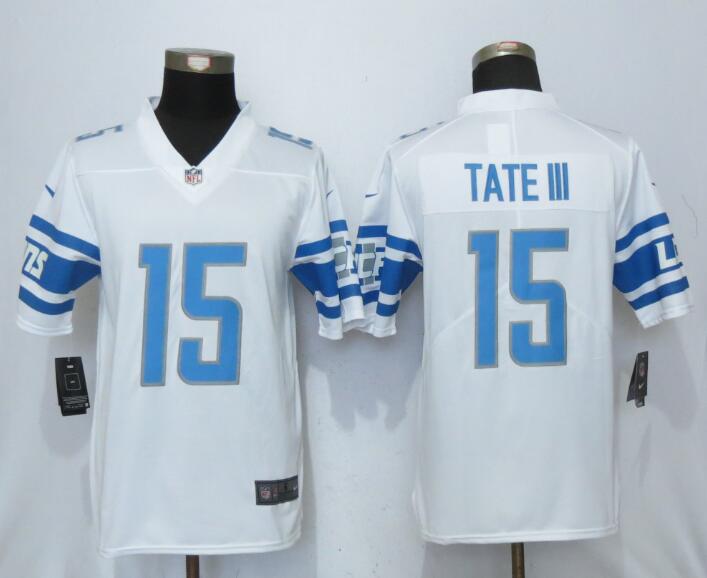 NFL Detroit Lions #15 Tate III White Vapor Untouchable Limited Player