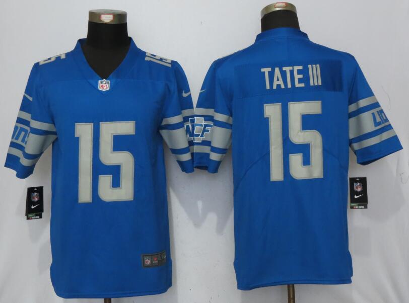 NFL Detroit Lions #15 Tate III Blue Vapor Untouchable Limited Player