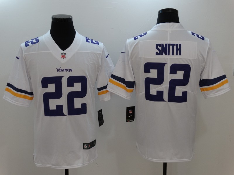Kids NFL Minnessota Vikings #22 Smith White Jersey