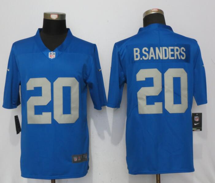 New Nike Detroit Lions #20 B.Sanders Blue Vapor Untouchable Limited Jersey