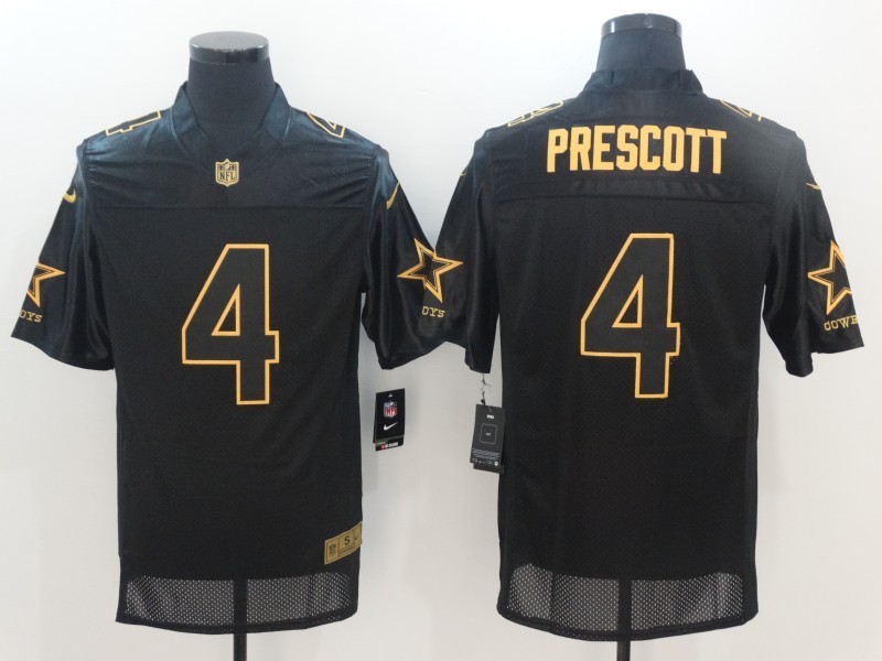 NFL Dallas Cowboys #4 Prescott Black Fashin Elite Jersey