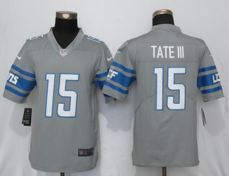 NFL Detroit Lions #15 Tate lll Color Rush Gray Limited Jersey