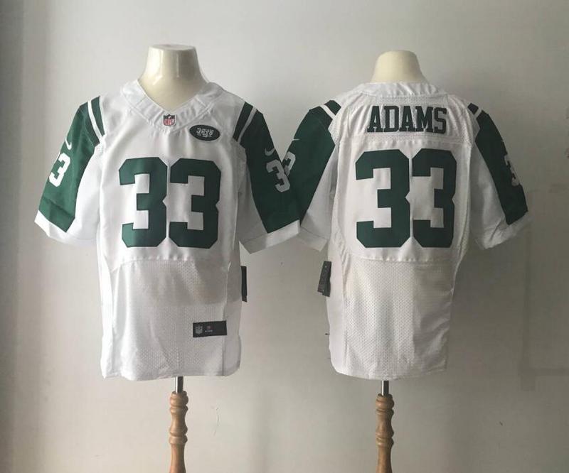 NFL New York Jets #33 Adams White Green Elite Jersey