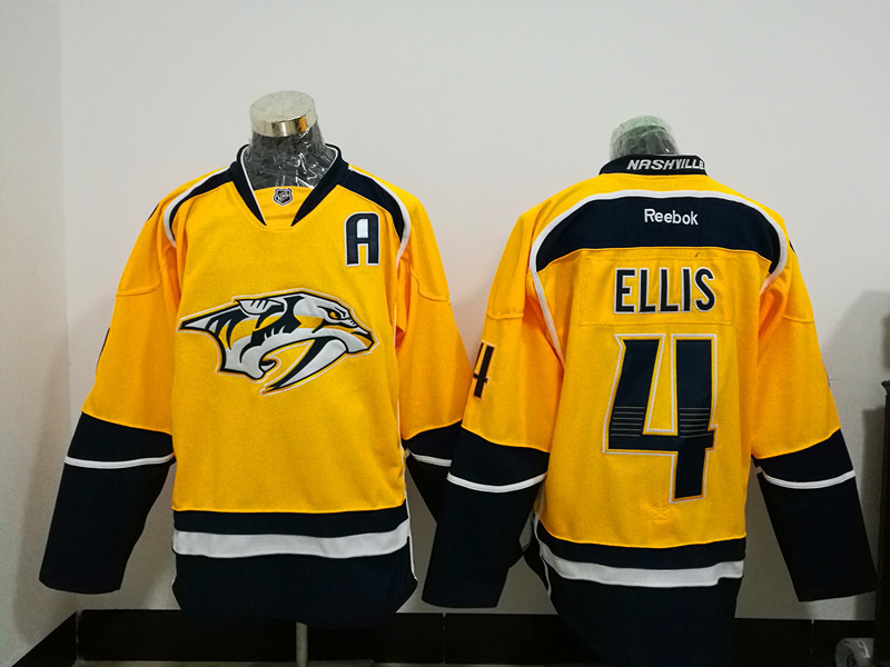 NHL Nashville Predators #4 Ellis Yellow Jersey