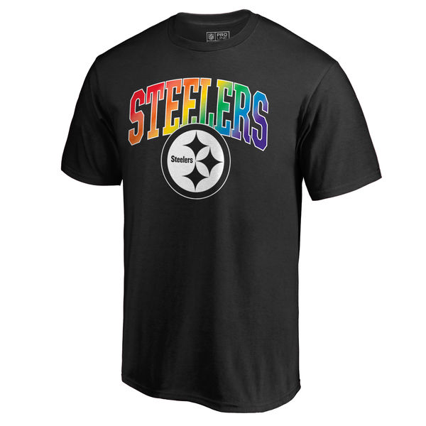 Mens Pittsburgh Steelers NFL Pro Line by Fanatics Branded Black Big & Tall Pride T-Shirt