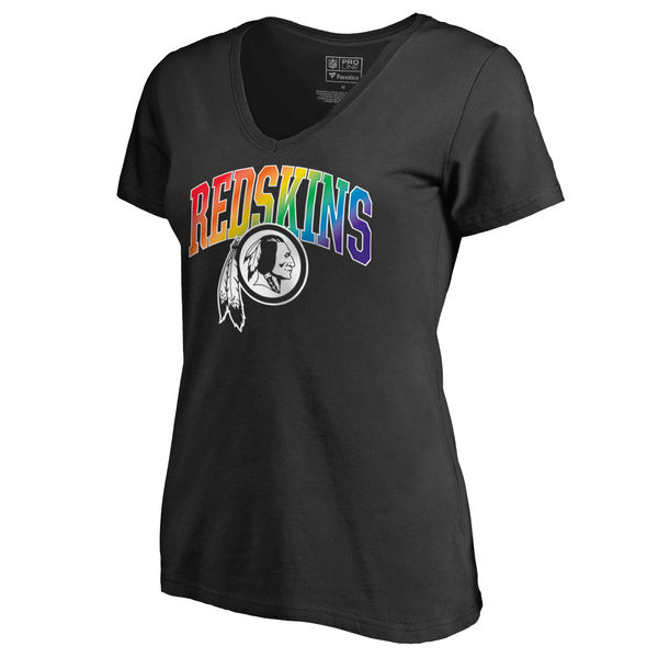 Womens Washington Redskins NFL Pro Line by Fanatics Branded Black Plus Sizes Pride T-Shirt