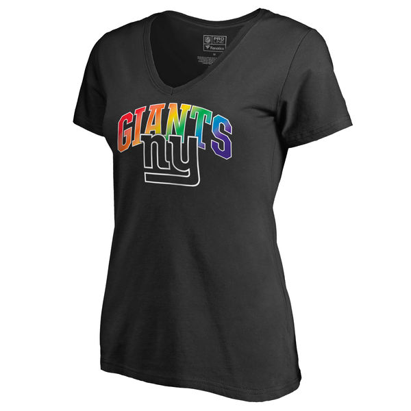 Womens New York Giants NFL Pro Line by Fanatics Branded Black Plus Sizes Pride T-Shirt